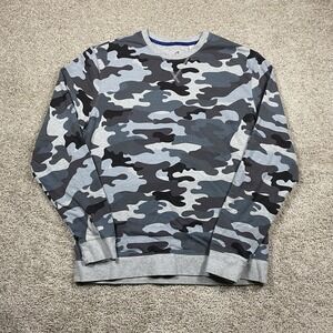 Robert Graham Camo Pullover Men's Large Gray Sweatshirt Crewneck $148 Army‎